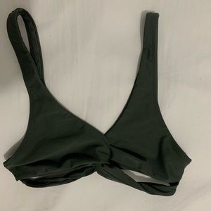 Olive Green Twisted Front Bikini Top Size S
